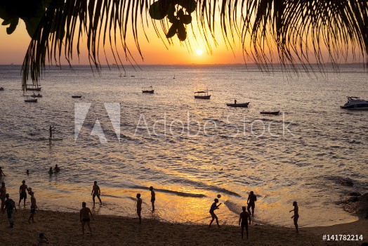 Picture of Porto da Barra beach one of the most popular in Salvador do Bahia Brazil